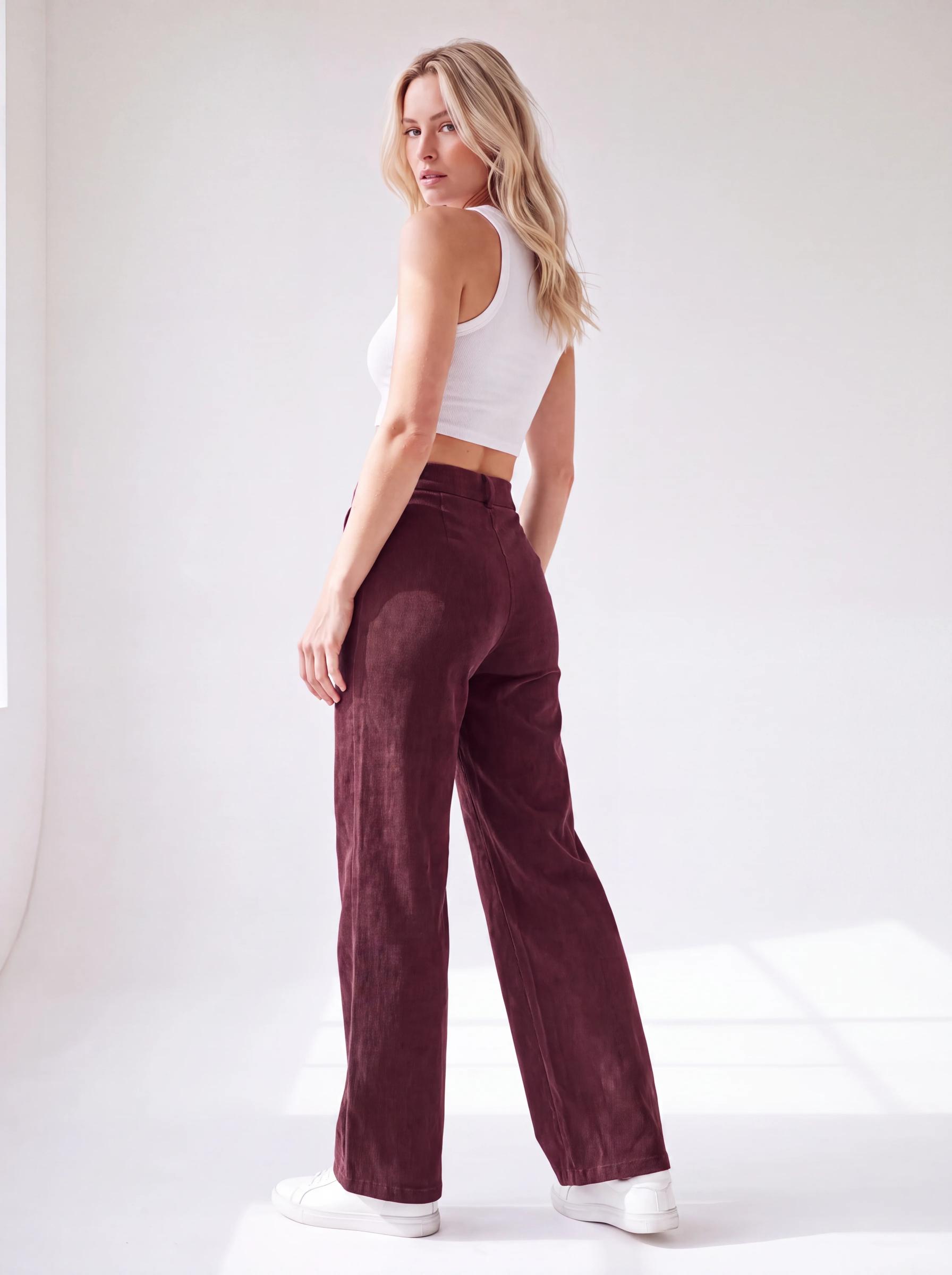 Ribbed Wide-Leg Trousers