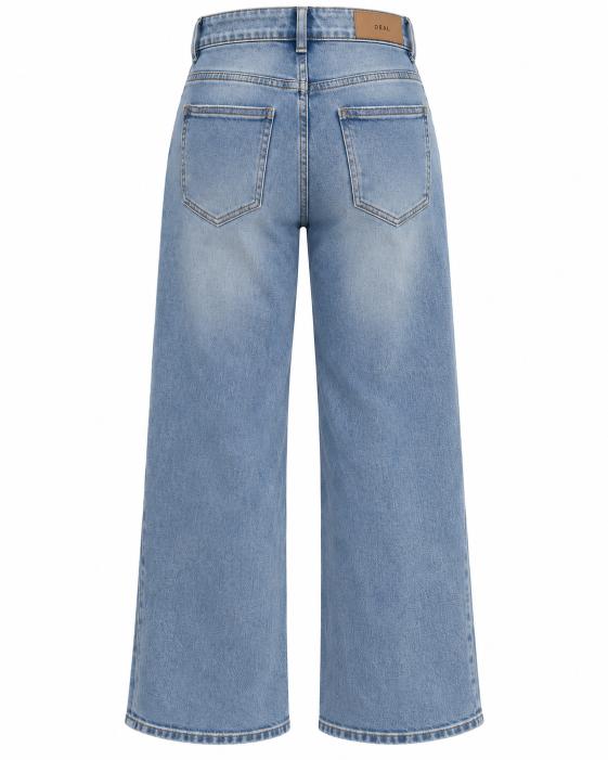 Distressed High Rise Wide Leg Jeans