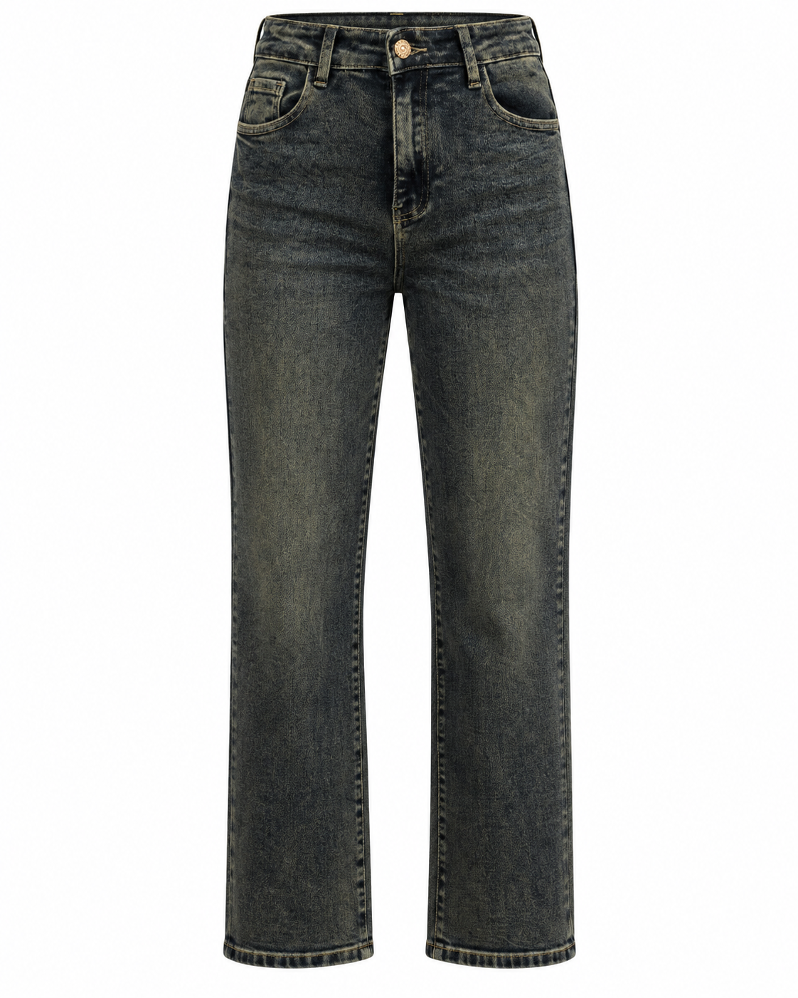 High Rise Straight Leg Vintage Tinted Wash Jeans