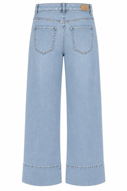 High Rise Wide Leg Jeans with Turn Up Cuff Hem