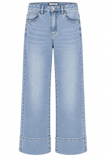 High Rise Wide Leg Jeans with Turn Up Cuff Hem