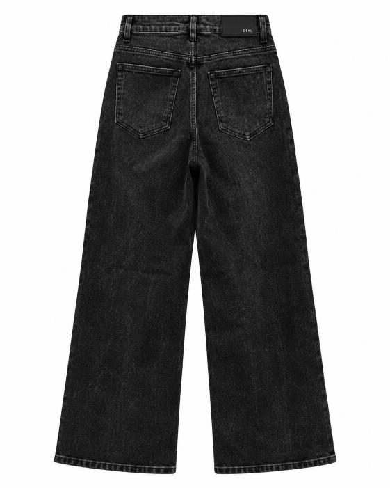 Graphic Patch Embellished Wide Leg Jeans