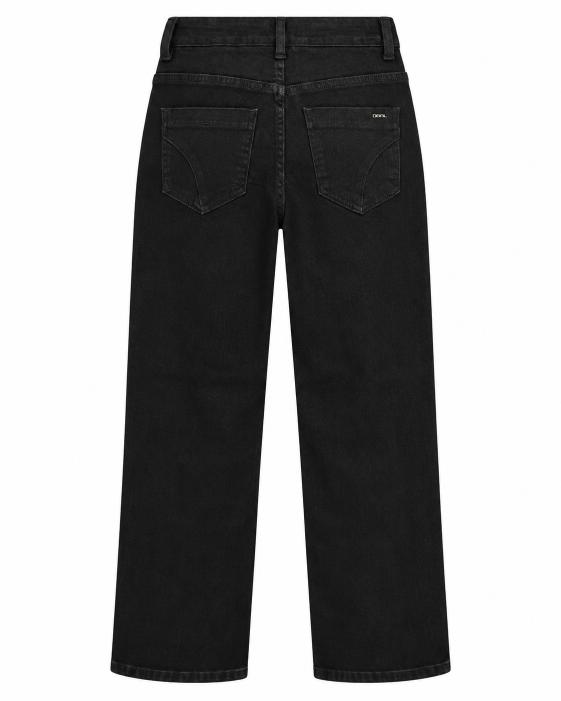Double Button High Rise Straight Leg Jeans