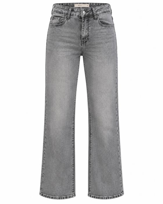 Faded Wash Relaxed Fit High Rise Wide Leg Jeans