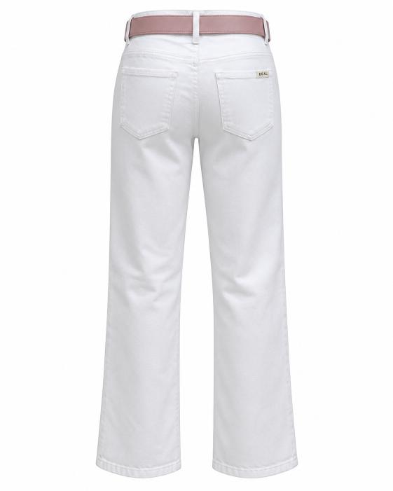 Belted Wide Leg Jeans with Bag Charm Detail