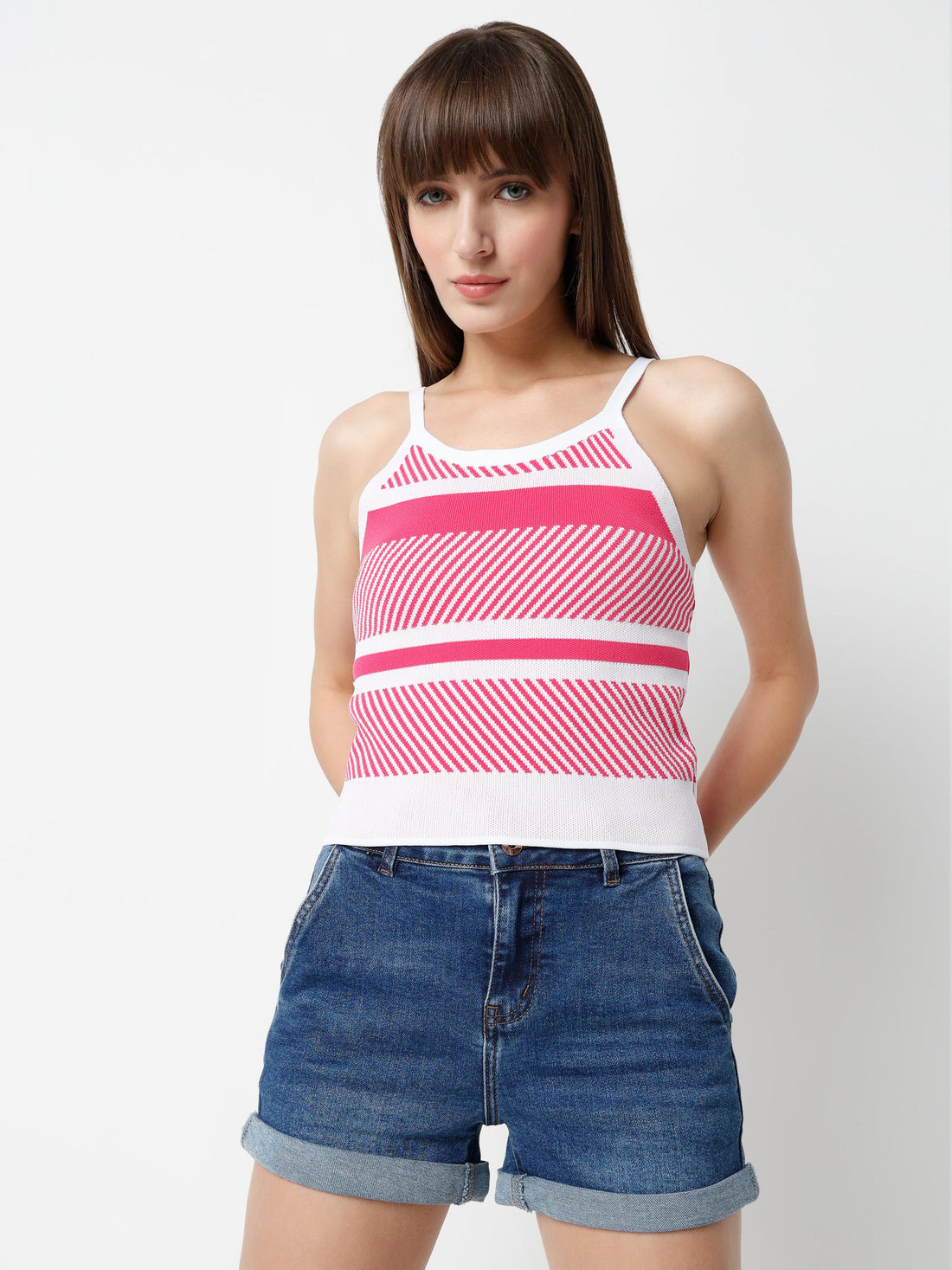 Patterned Knit Cami Top