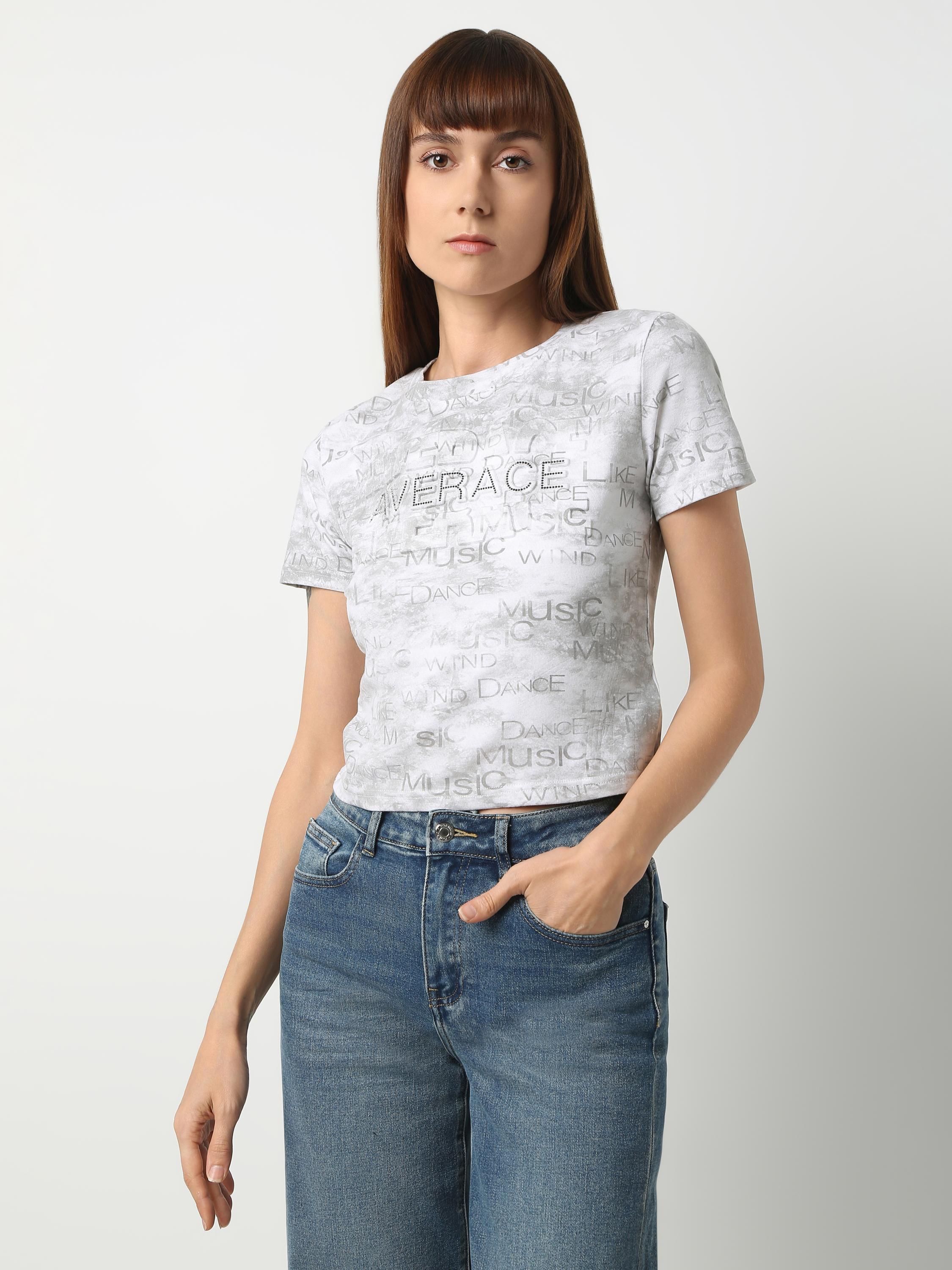 Textured Graphic Casual Top