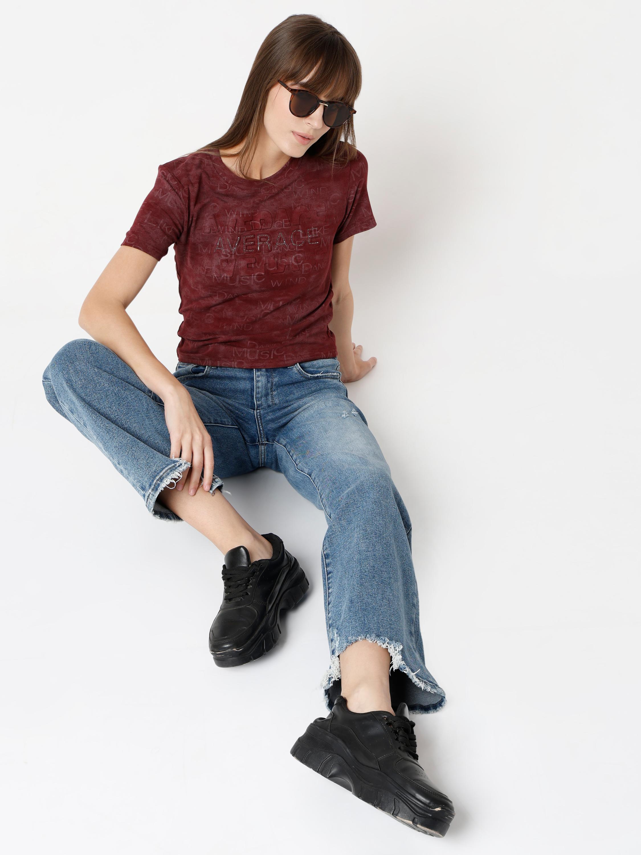 Textured Graphic Casual Top