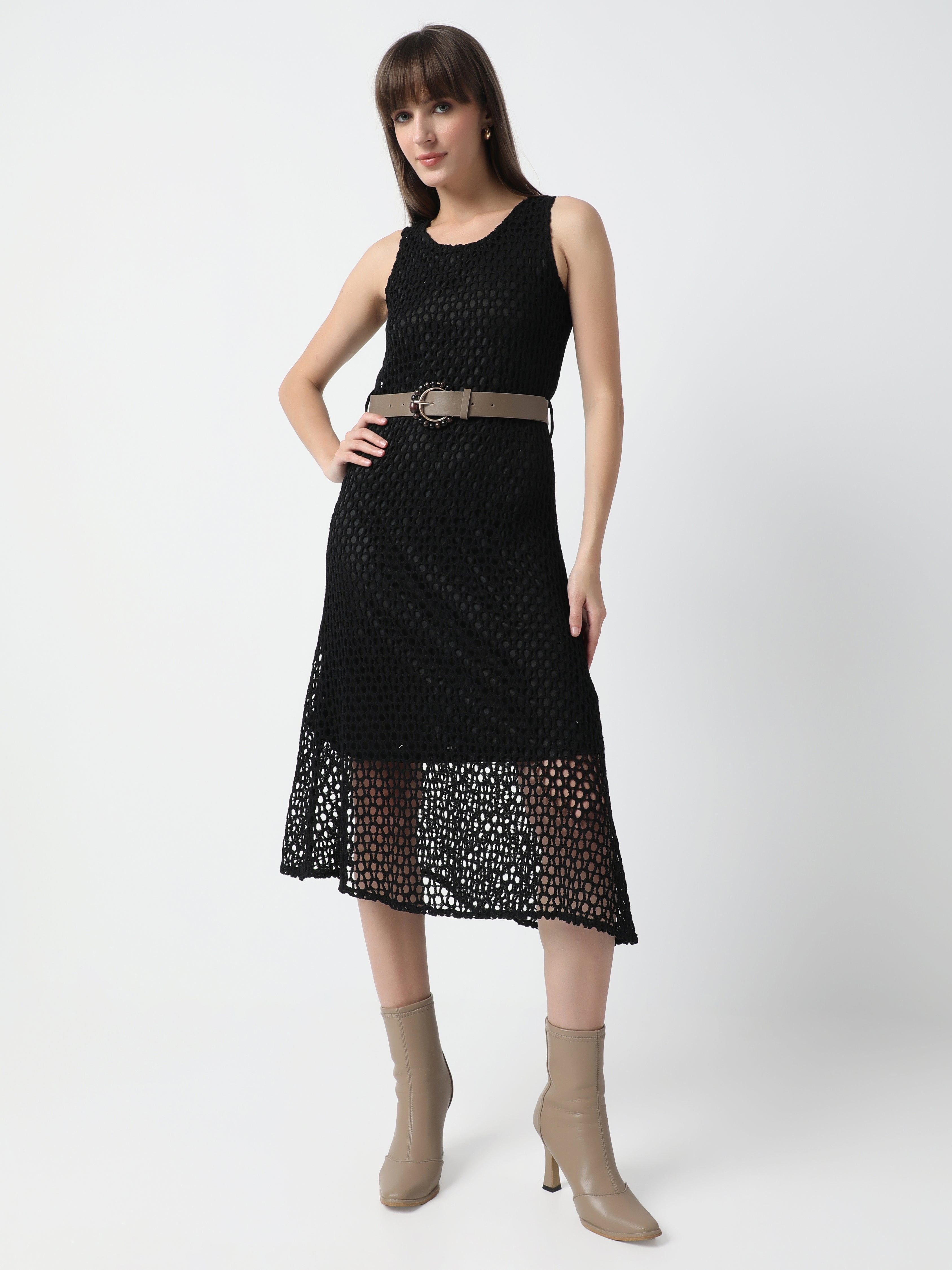 Textured Muse Midi Dress