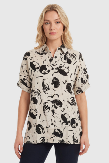 Abstract Print Oversized Shirt