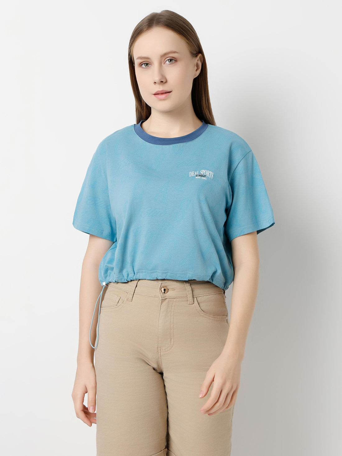 Drawstring Hem Relaxed Fit Top