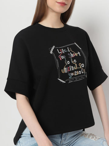 Statement Graphic Oversized Top
