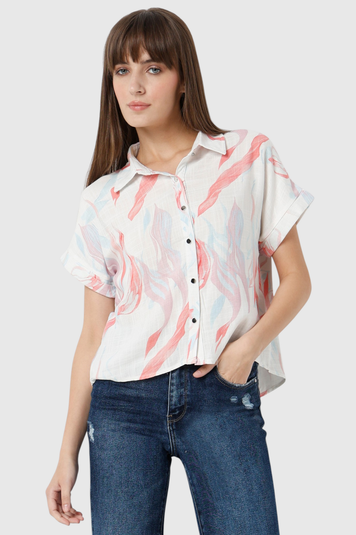 White Multi Printed Shirt