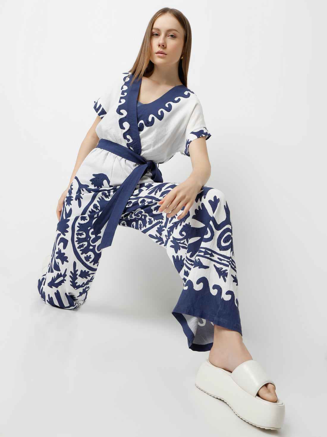 Women's Printed Wrap-Style Jumpsuit