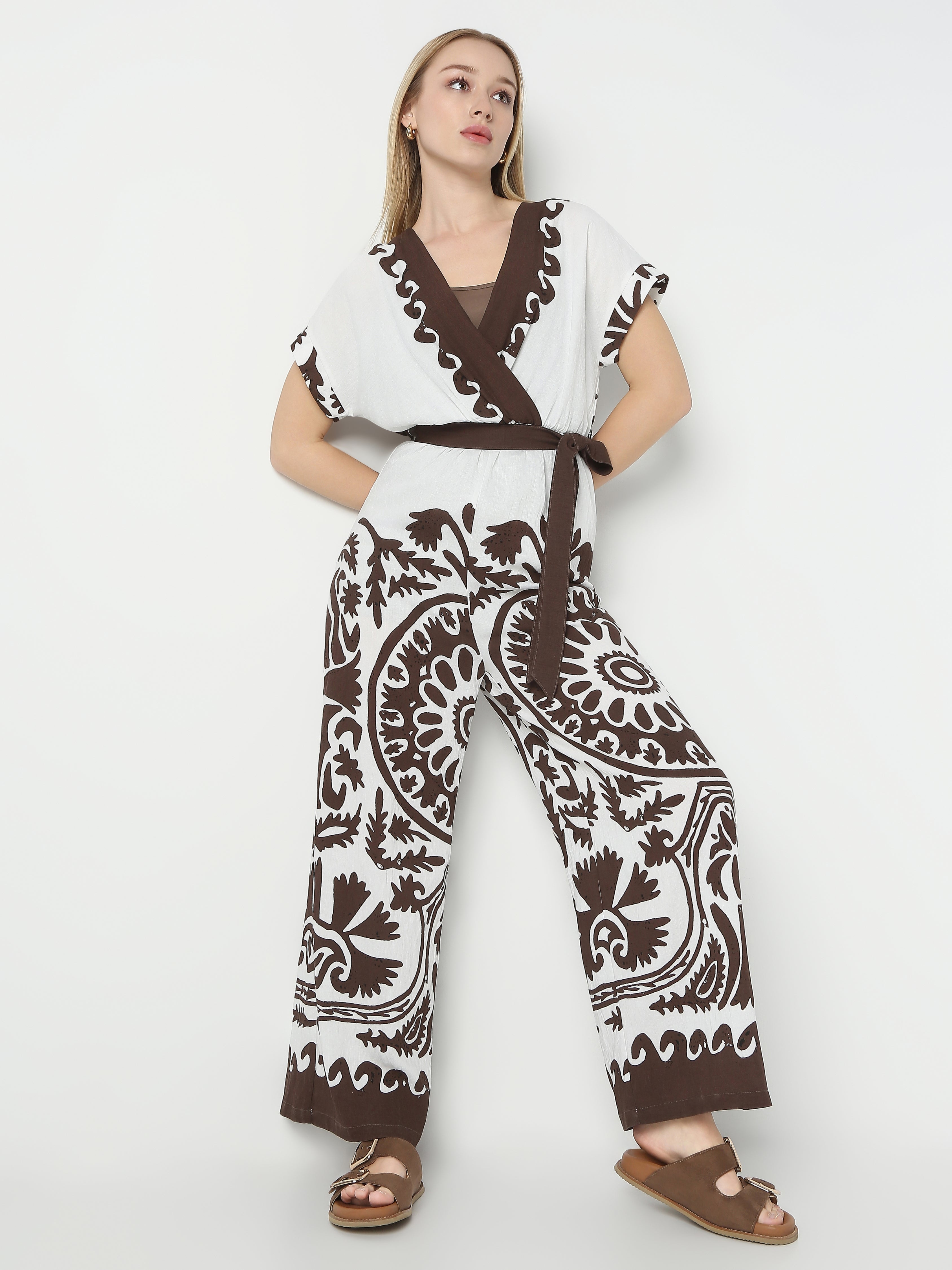 Women's Printed Wrap-Style Jumpsuit