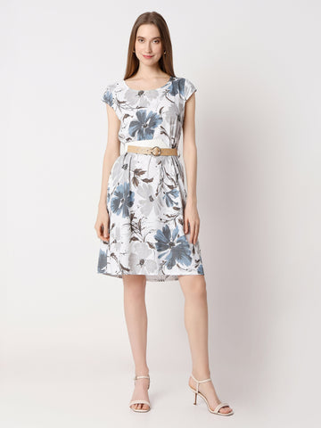 Floral Grace Belted Dress