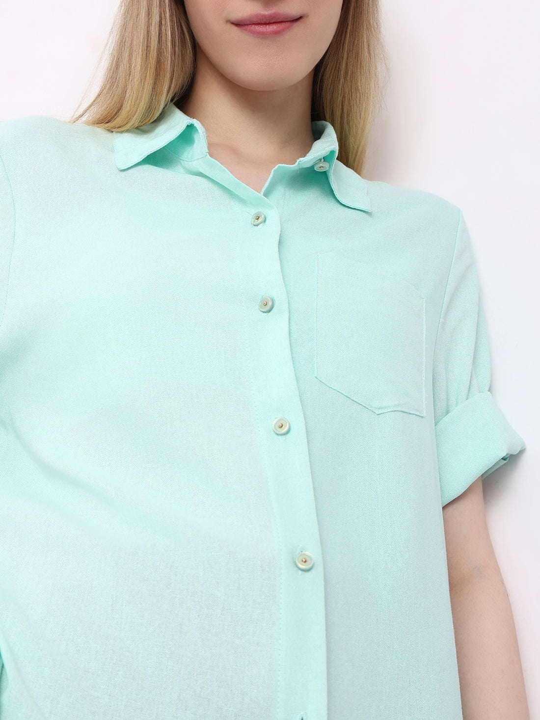 Relaxed Fit Light Mint Button-Down Shirt