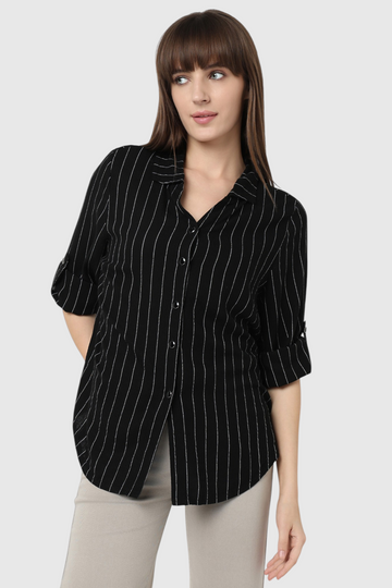 Black Pinstripe Shirt