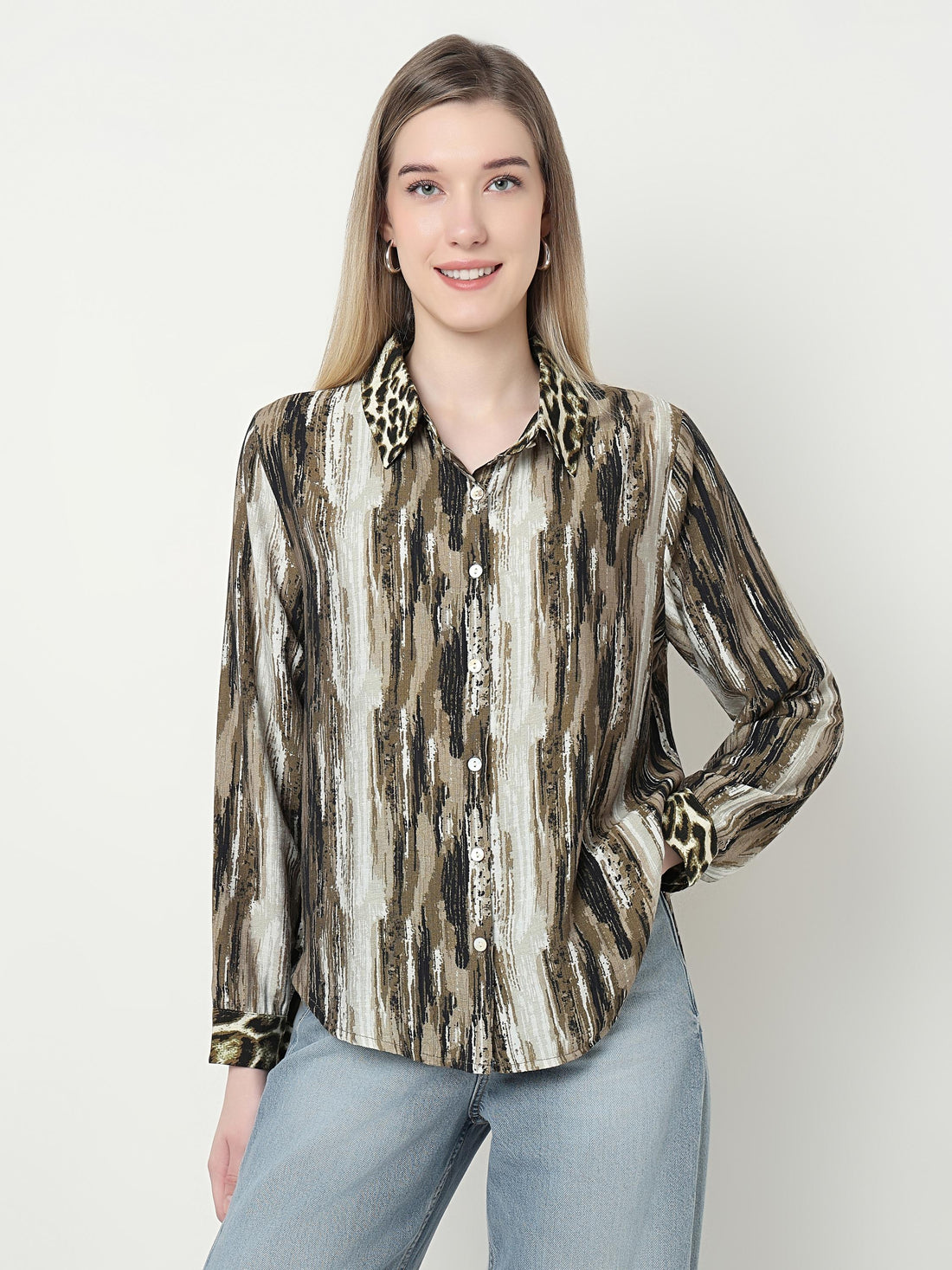 Artistic Brushstroke Print Shirt
