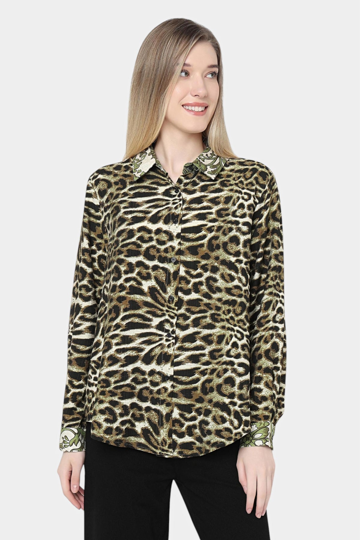 Leopard Print Relaxed Fit Shirt