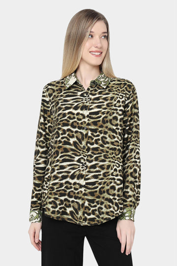 Leopard Print Relaxed Fit Shirt