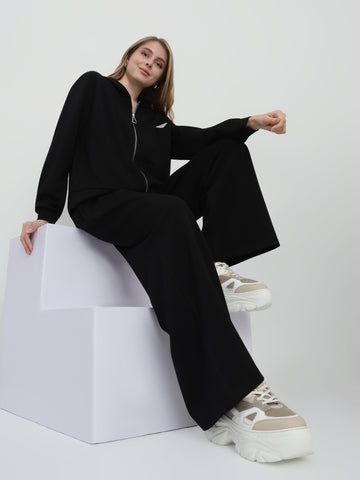 Women’s Zip-Up Hoodie and Wide-Leg Pants Lounge Set