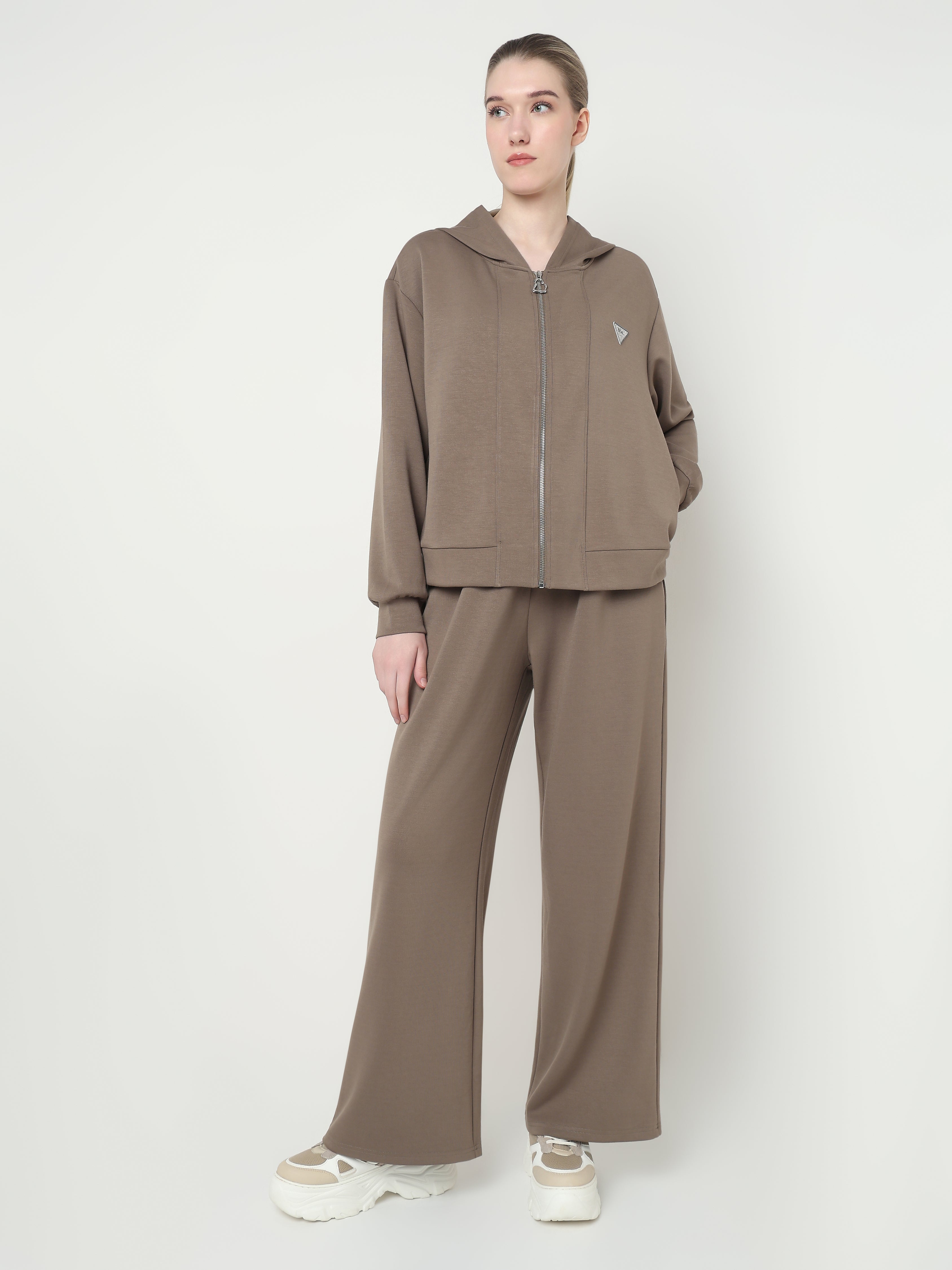 Women’s Zip-Up Hoodie and Wide-Leg Pants Lounge Set