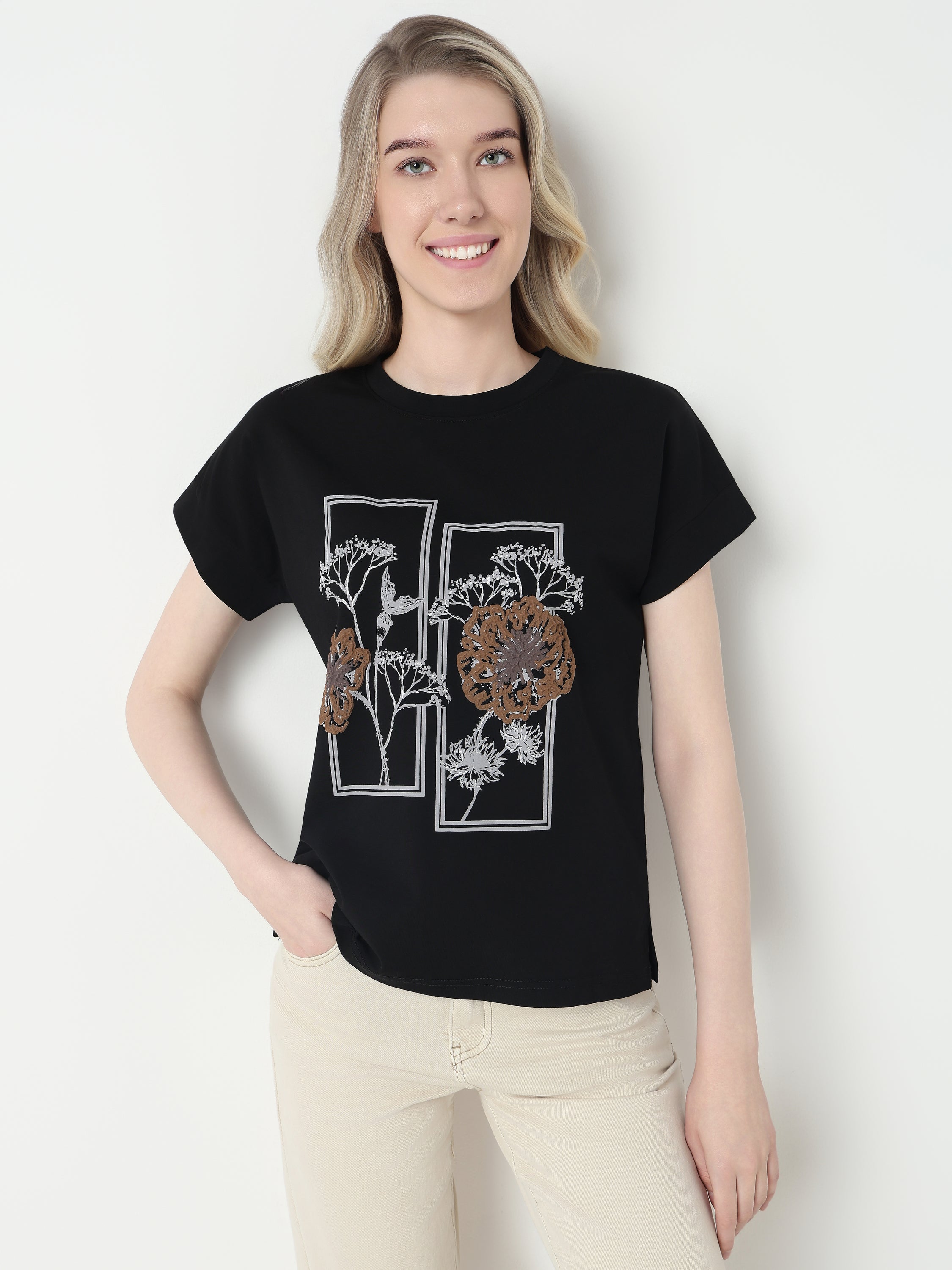 Botanical Graphic Relaxed Fit Top