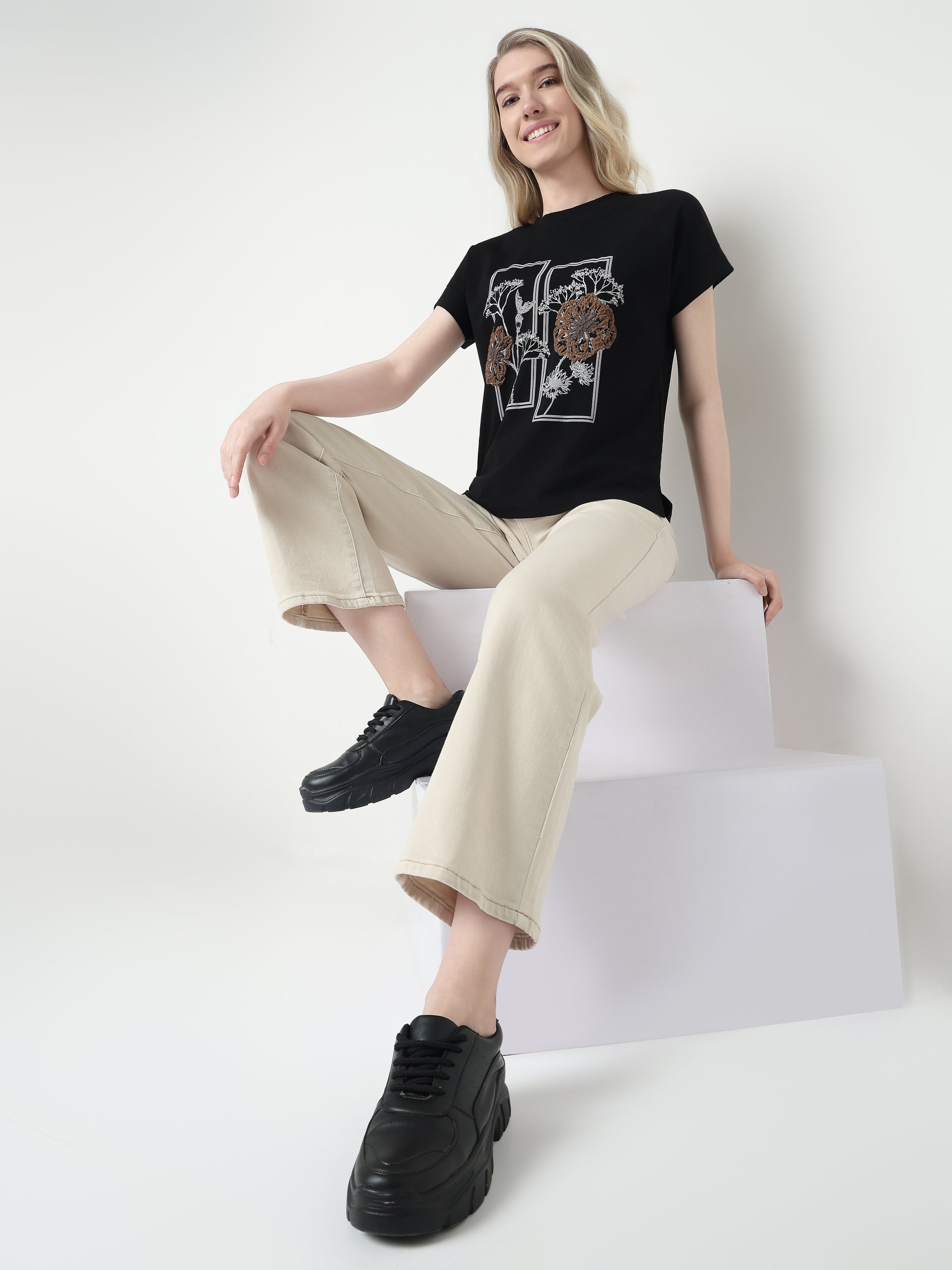 Botanical Graphic Relaxed Fit Top