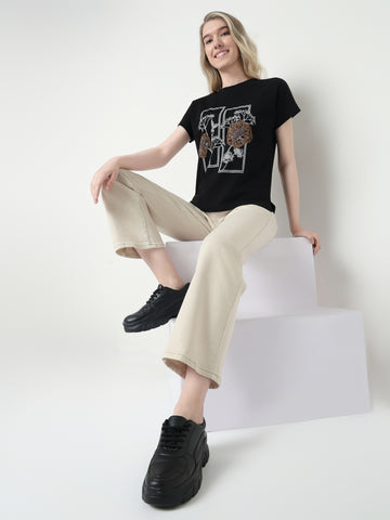 Botanical Graphic Relaxed Fit Top