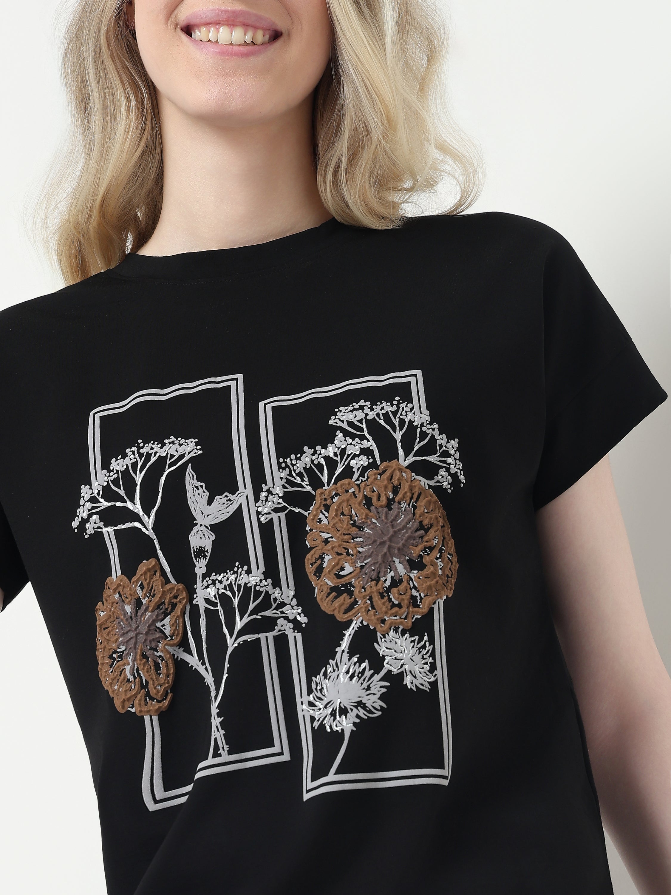 Botanical Graphic Relaxed Fit Top