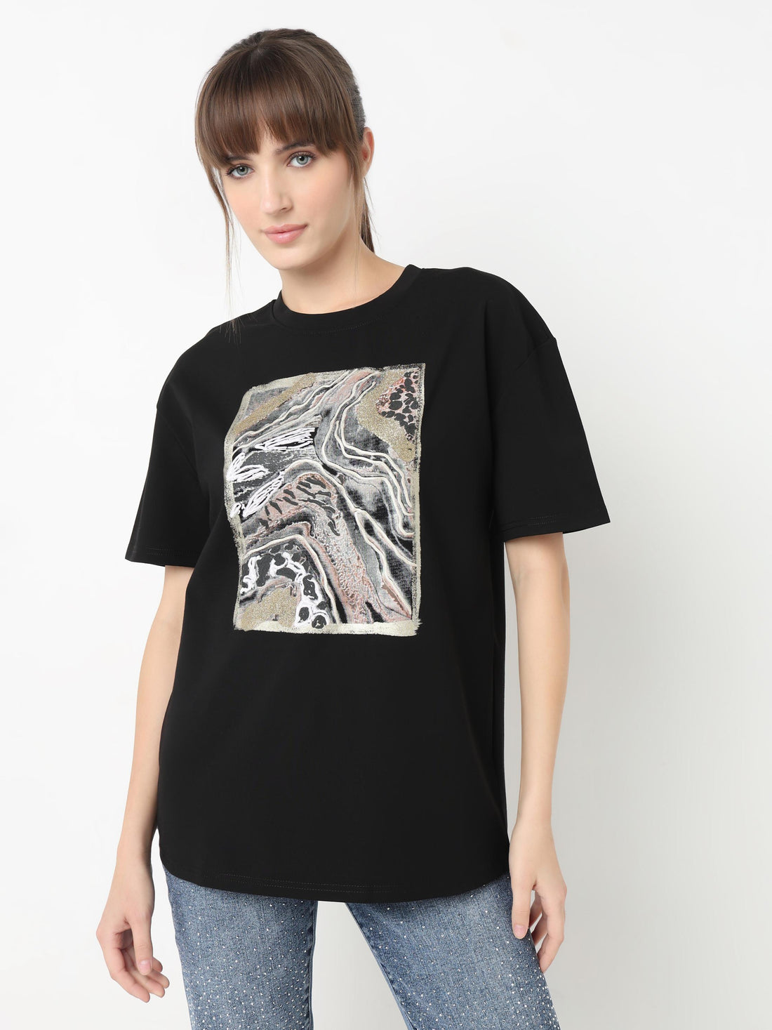 Abstract Art Graphic Oversized Top