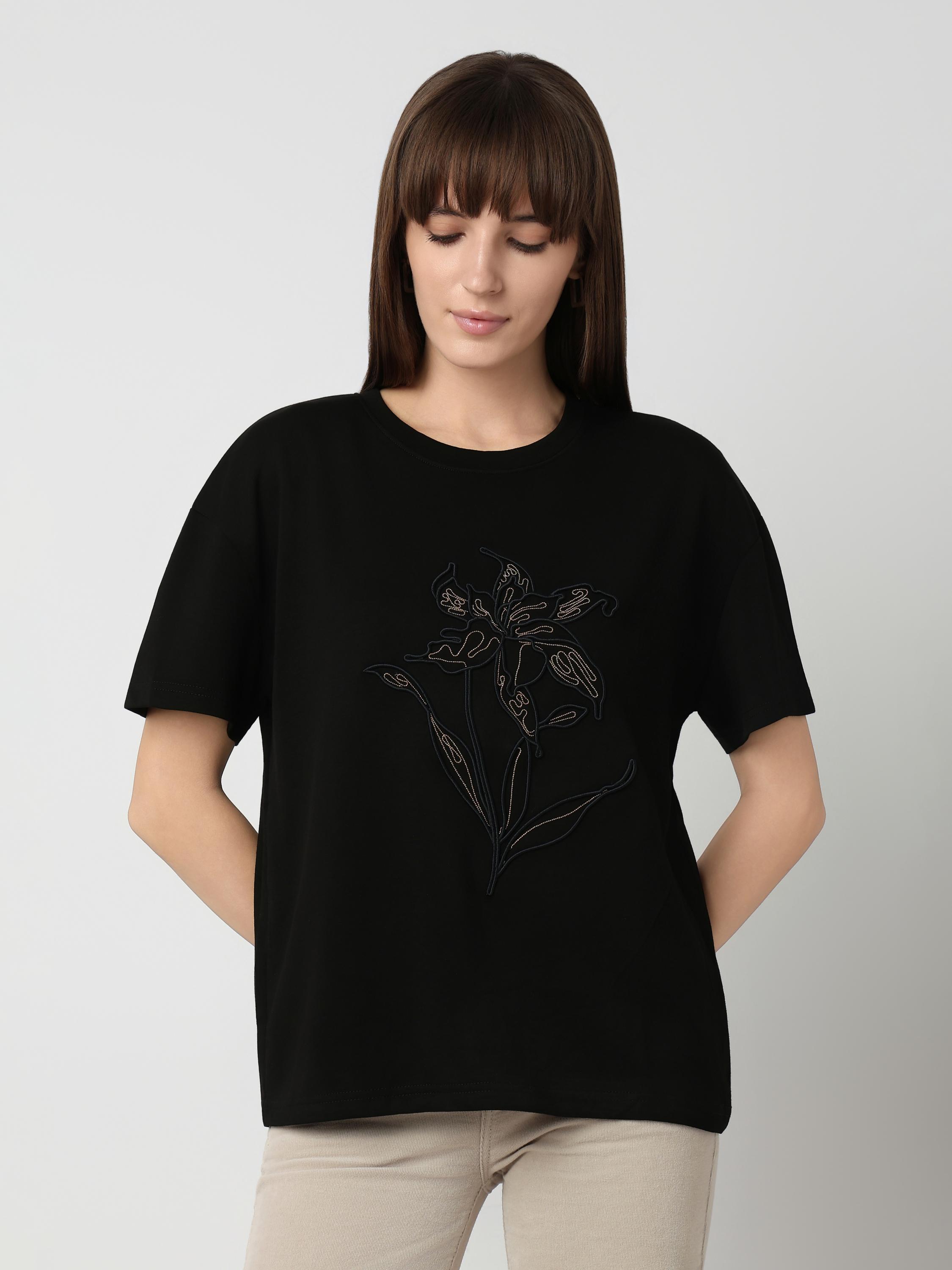 Floral Embroidered Casual Top