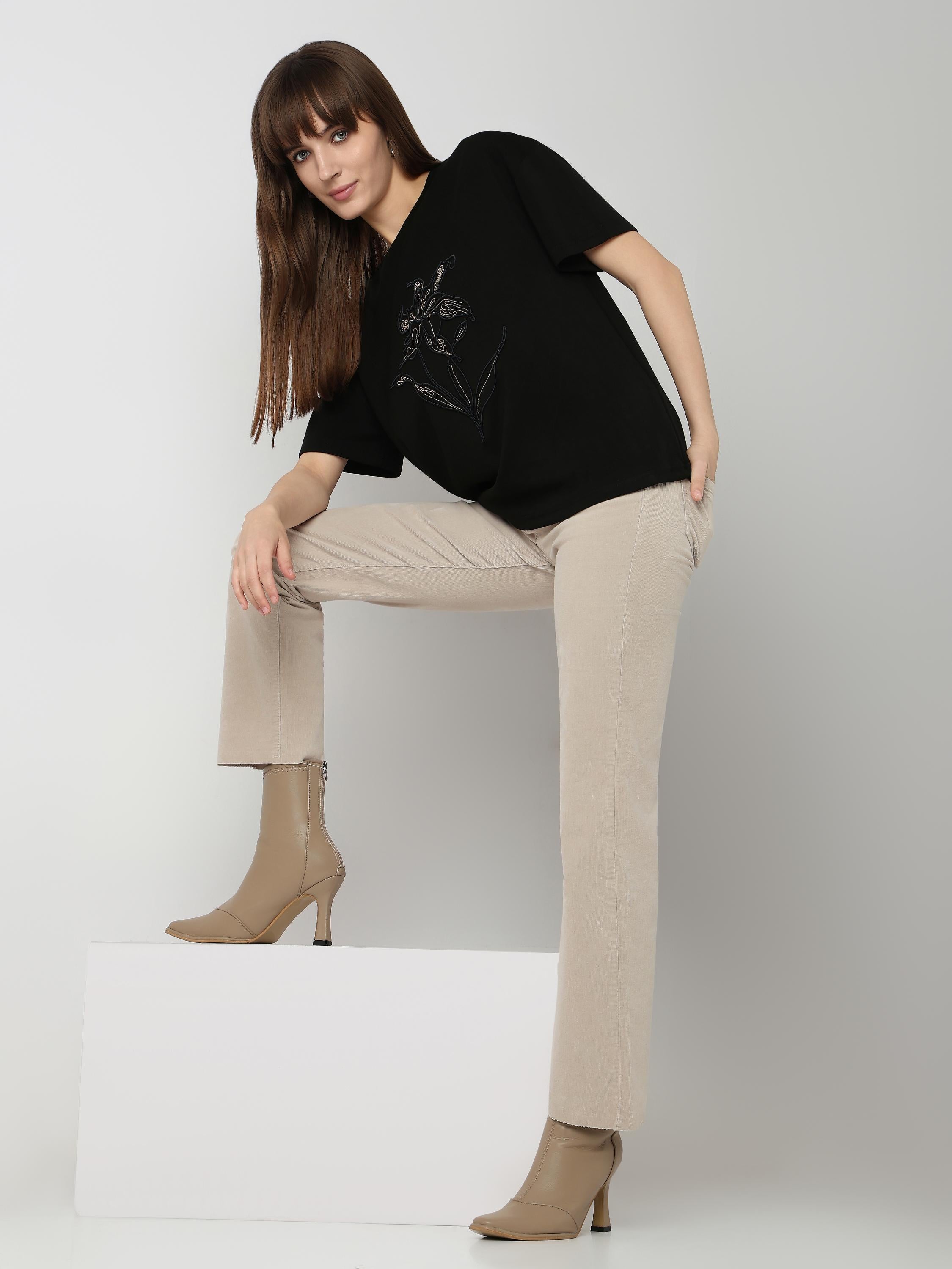 Floral Embroidered Casual Top