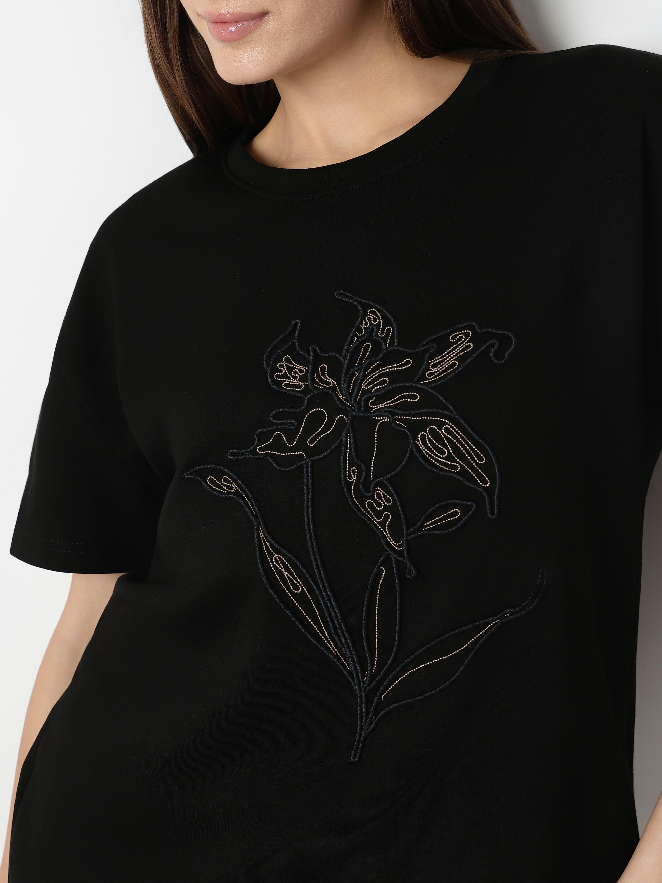 Floral Embroidered Casual Top