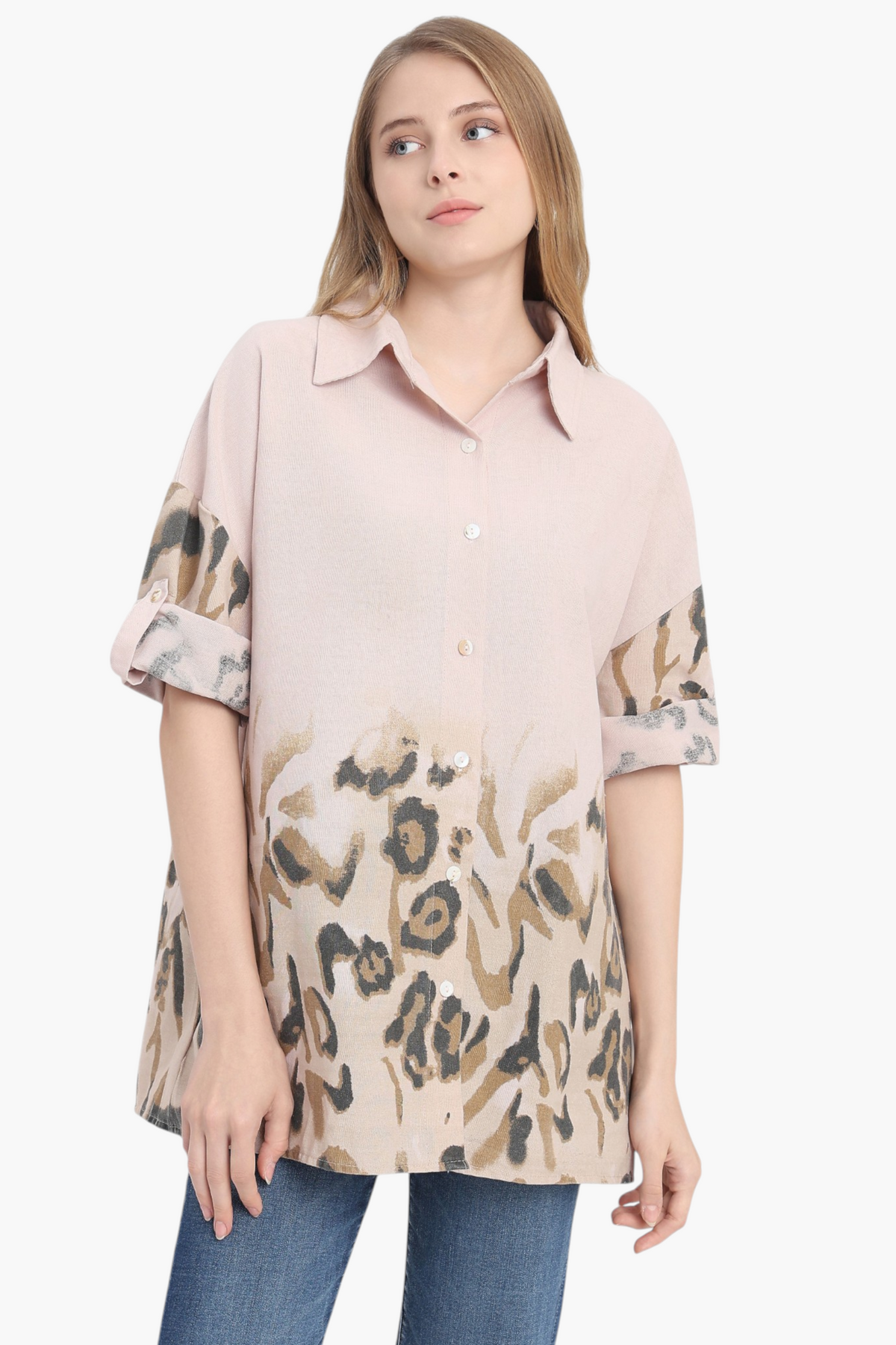 Animal Print Oversized Shirt