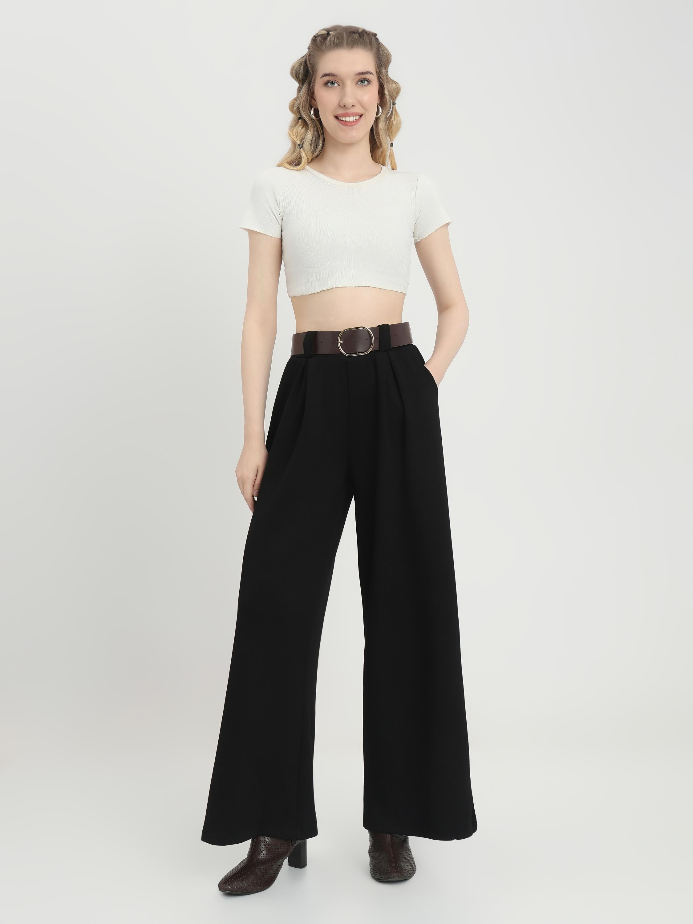 Flared Black Trouser
