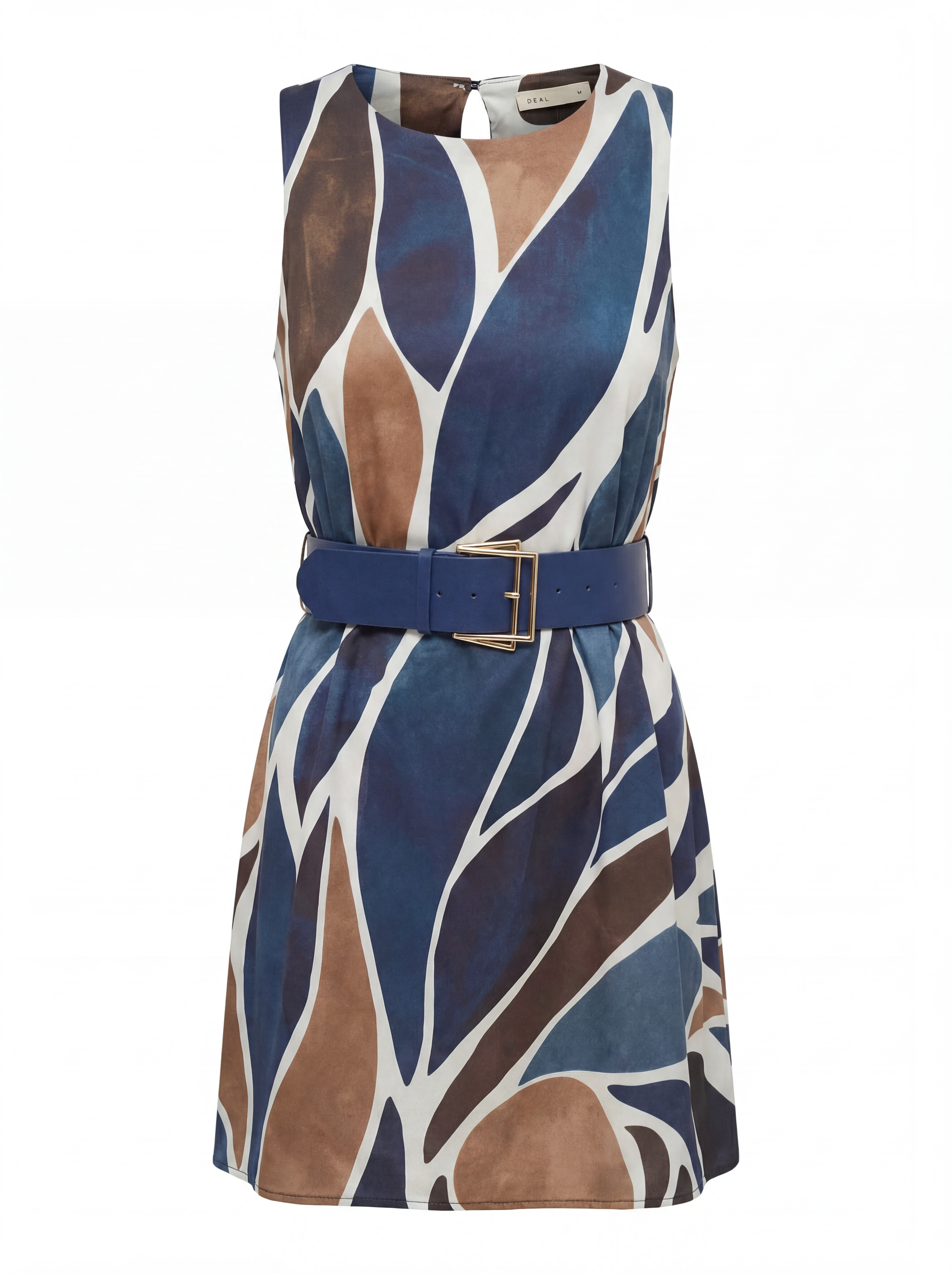 Abstract Print Wrap Dress