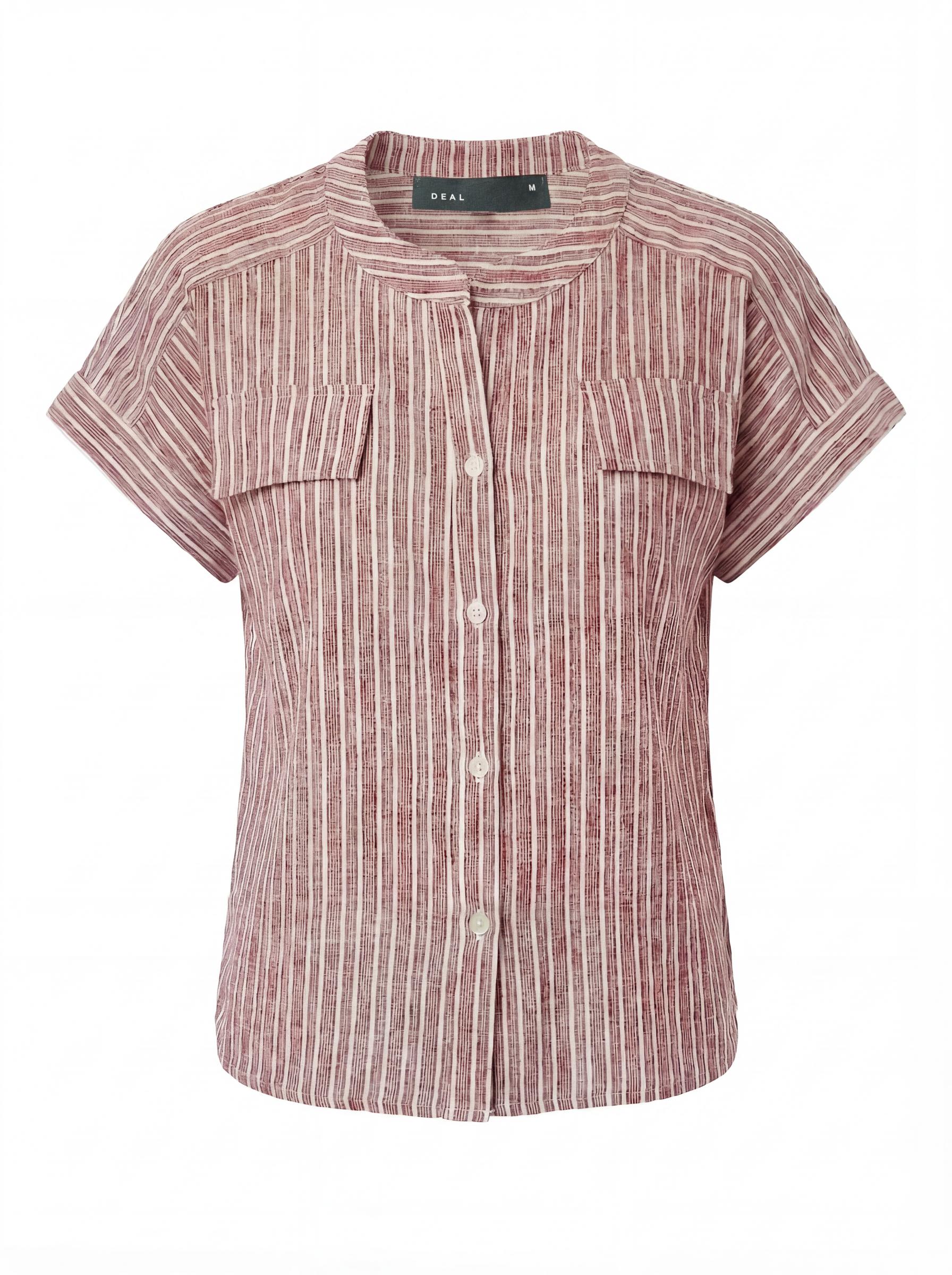 Women Striped Button Down Casual Top