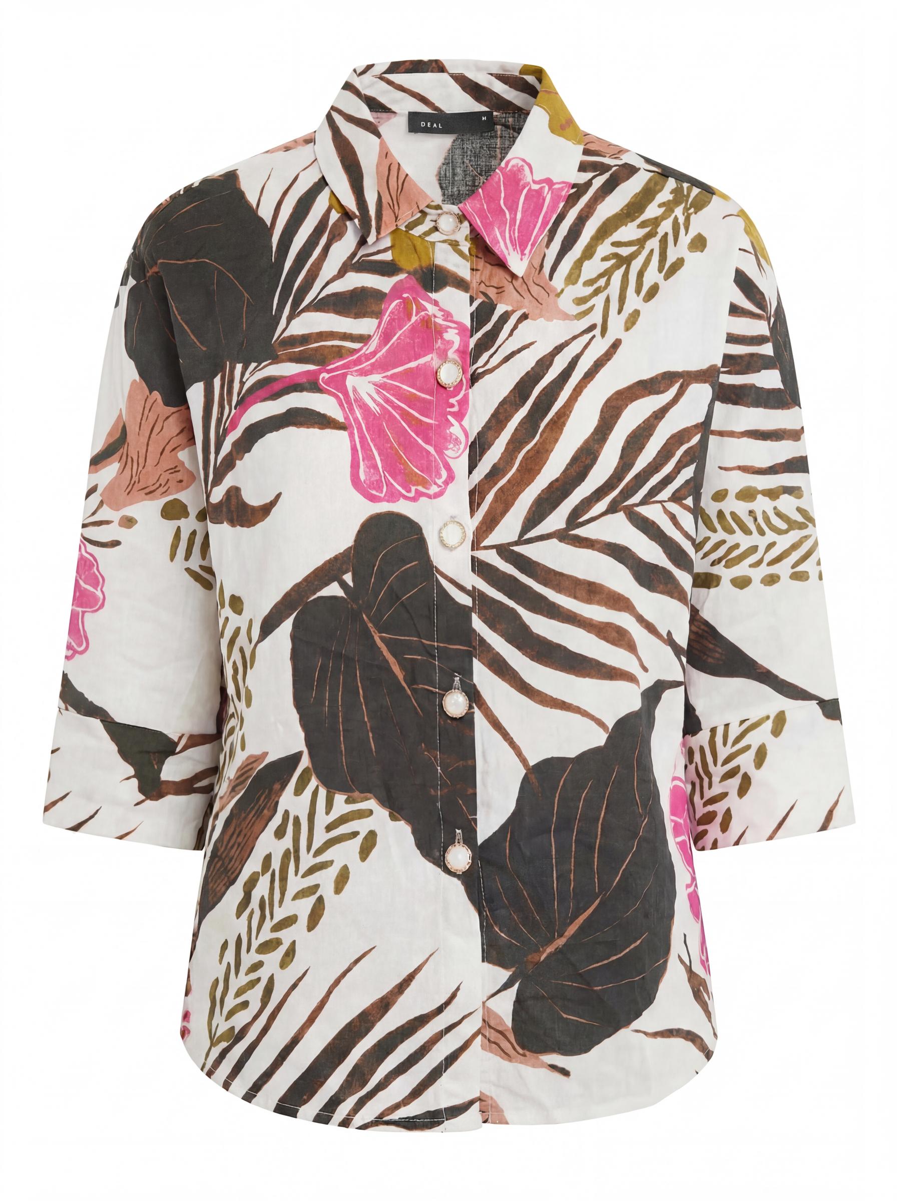 Women Tropical Print Casual Shirt