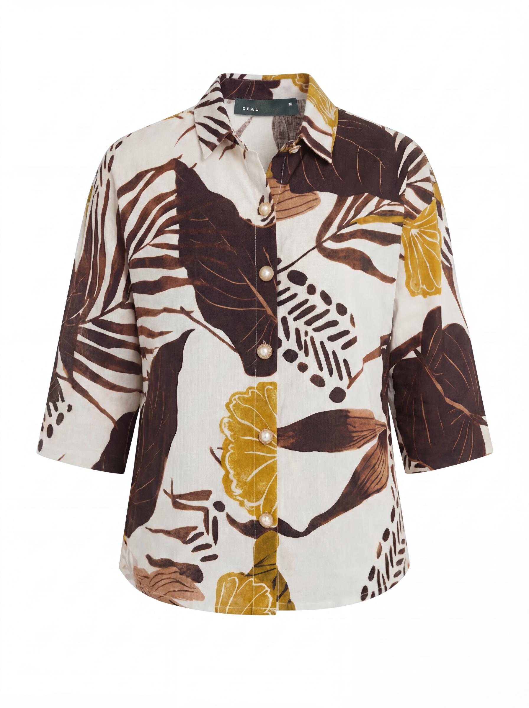 Women Tropical Print Casual Shirt