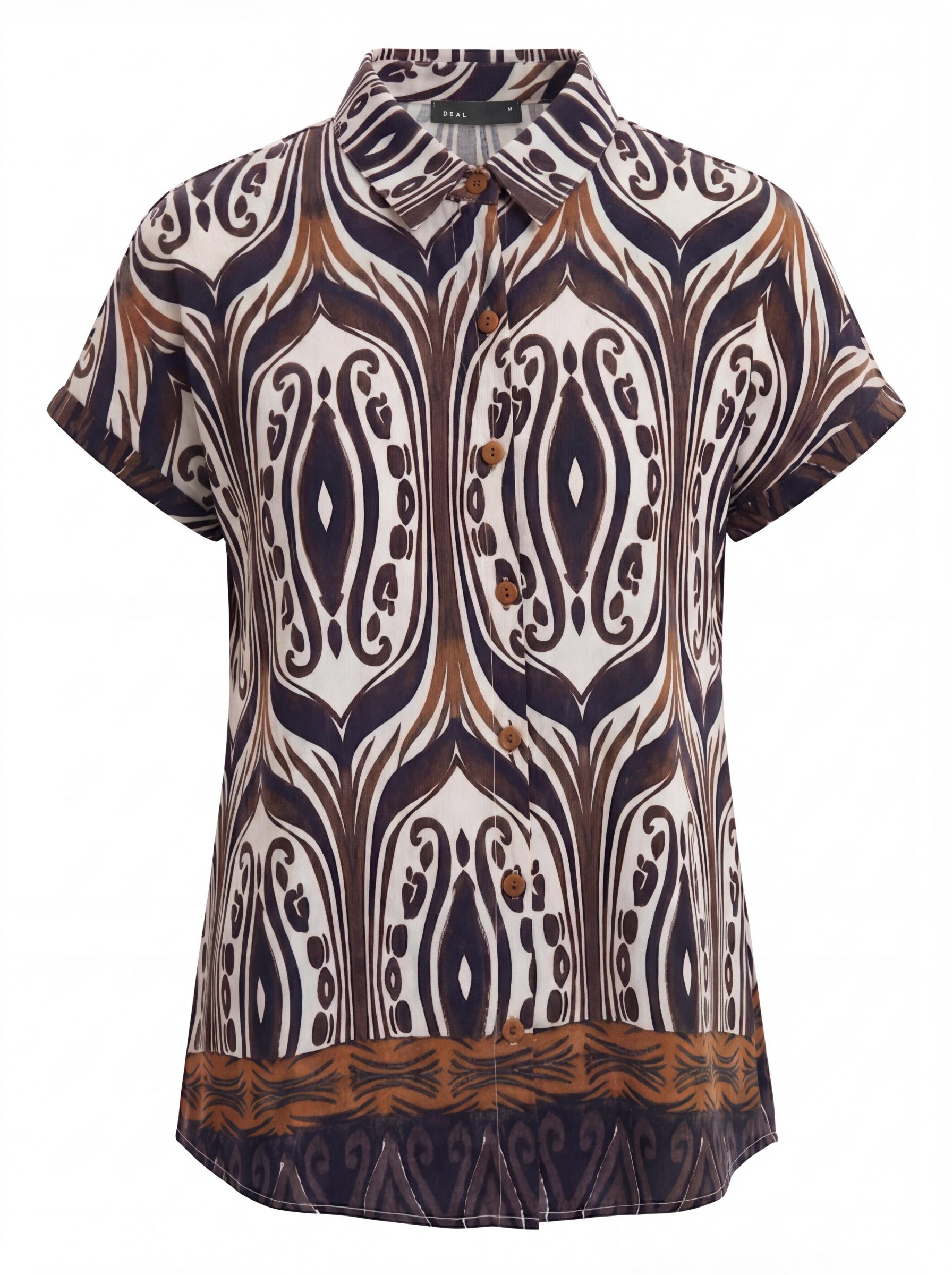Women Abstract Print Button Down Top