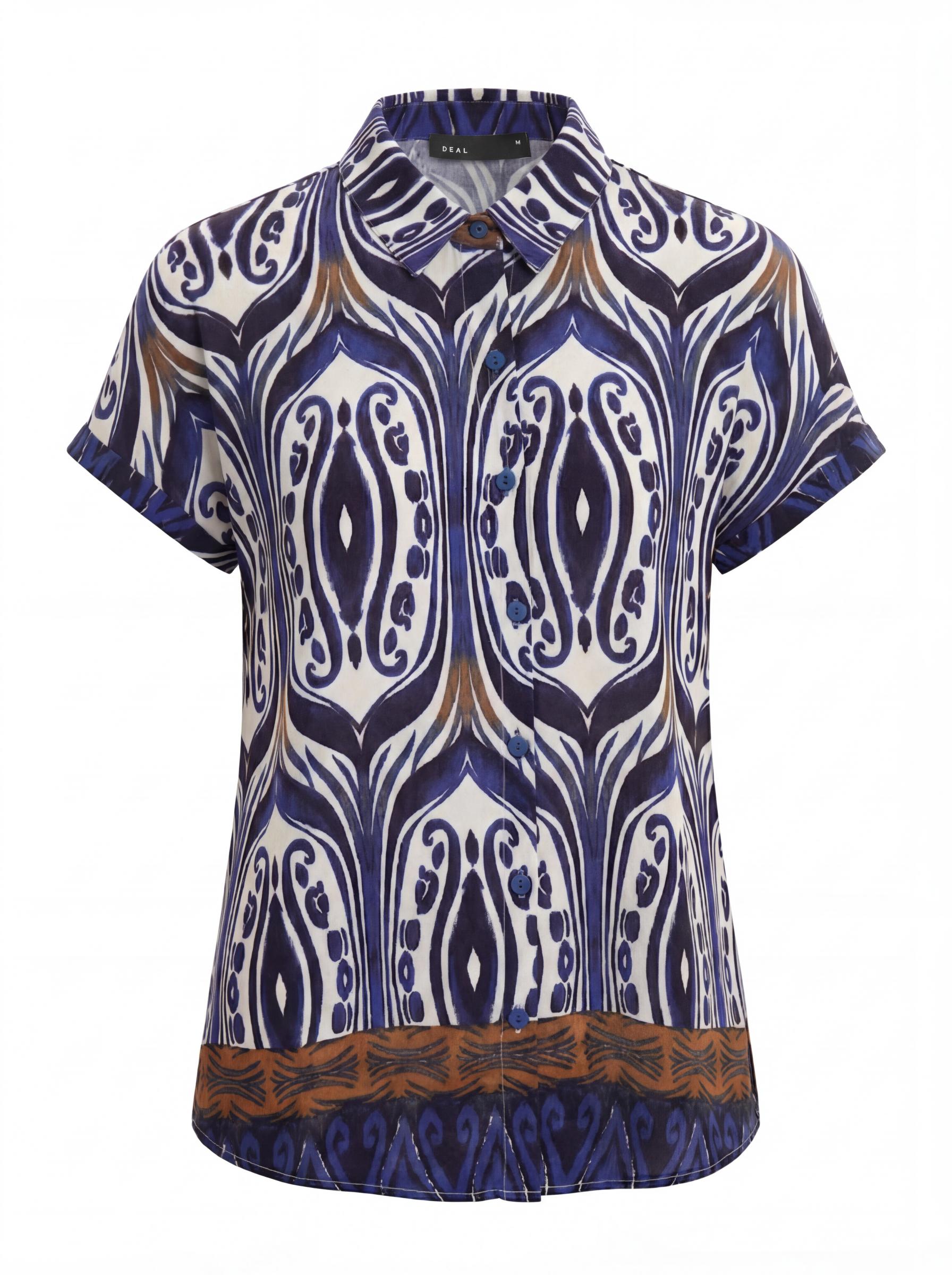 Women Abstract Print Button Down Top