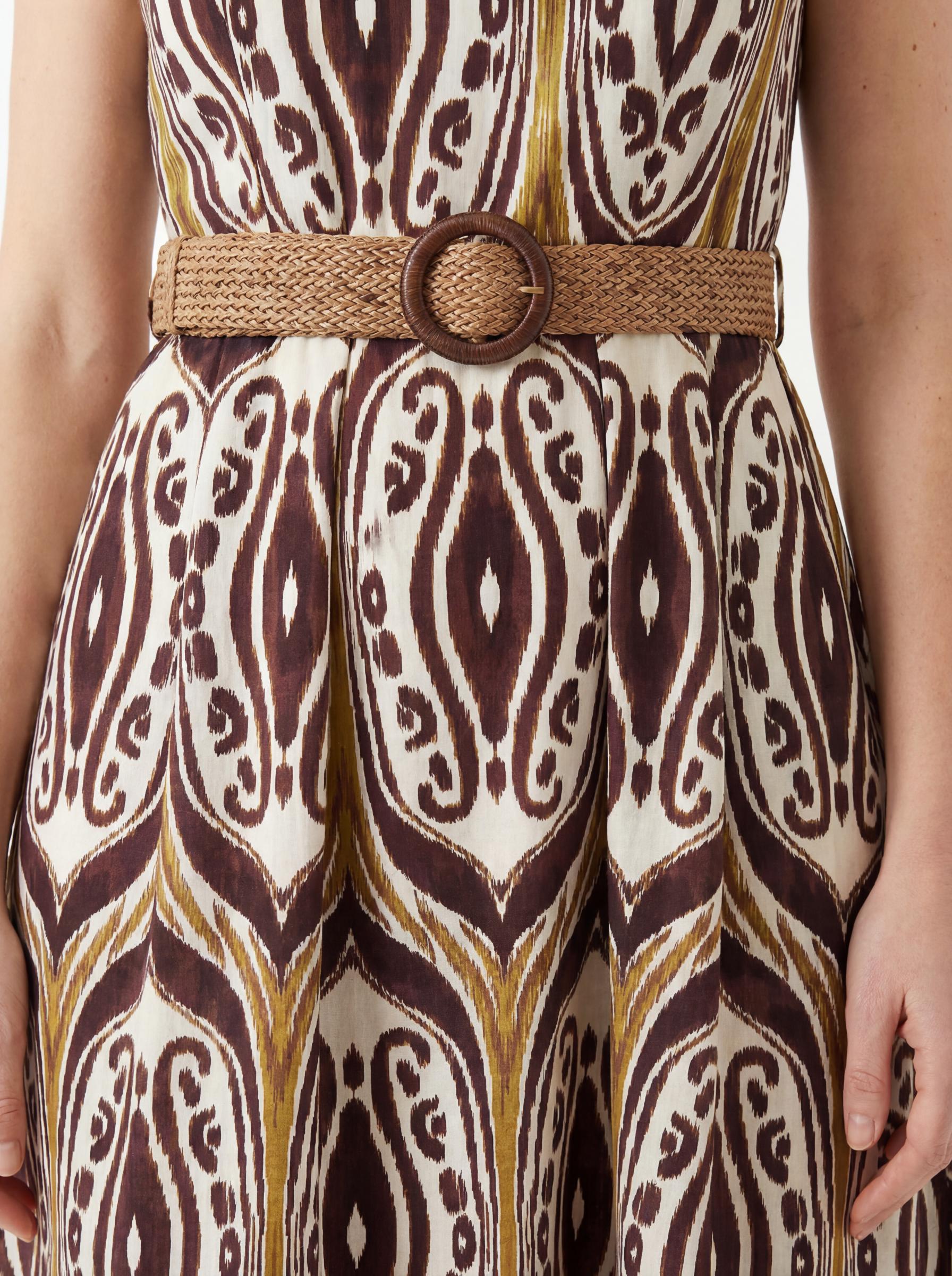 Boho Print Sleeveless Midi Dress