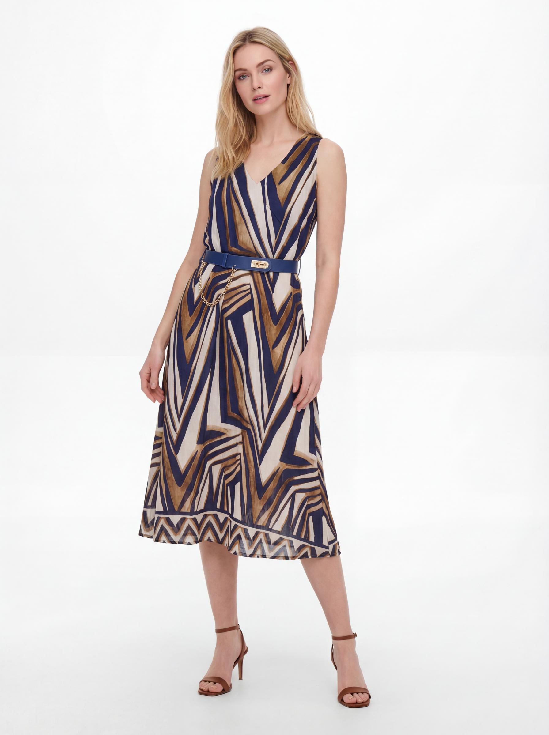 Geometric Printed Midi Dress
