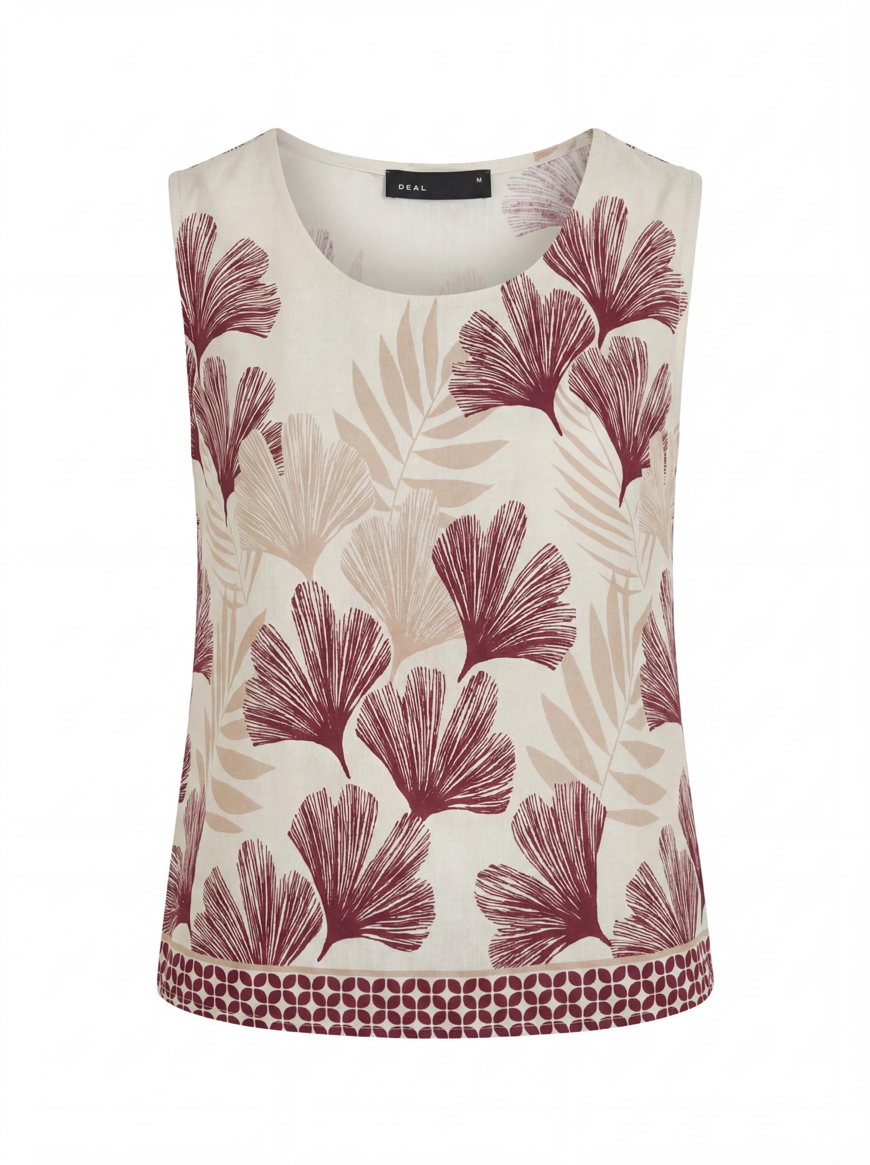 Women Tropical Print Sleeveless Top