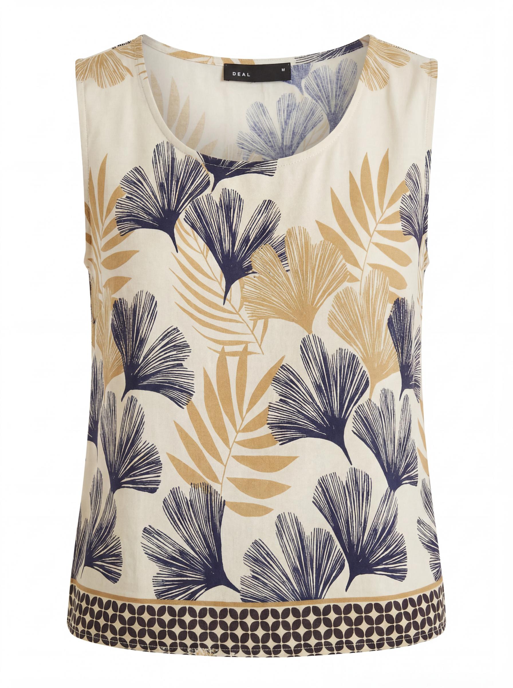 Women Tropical Print Sleeveless Top