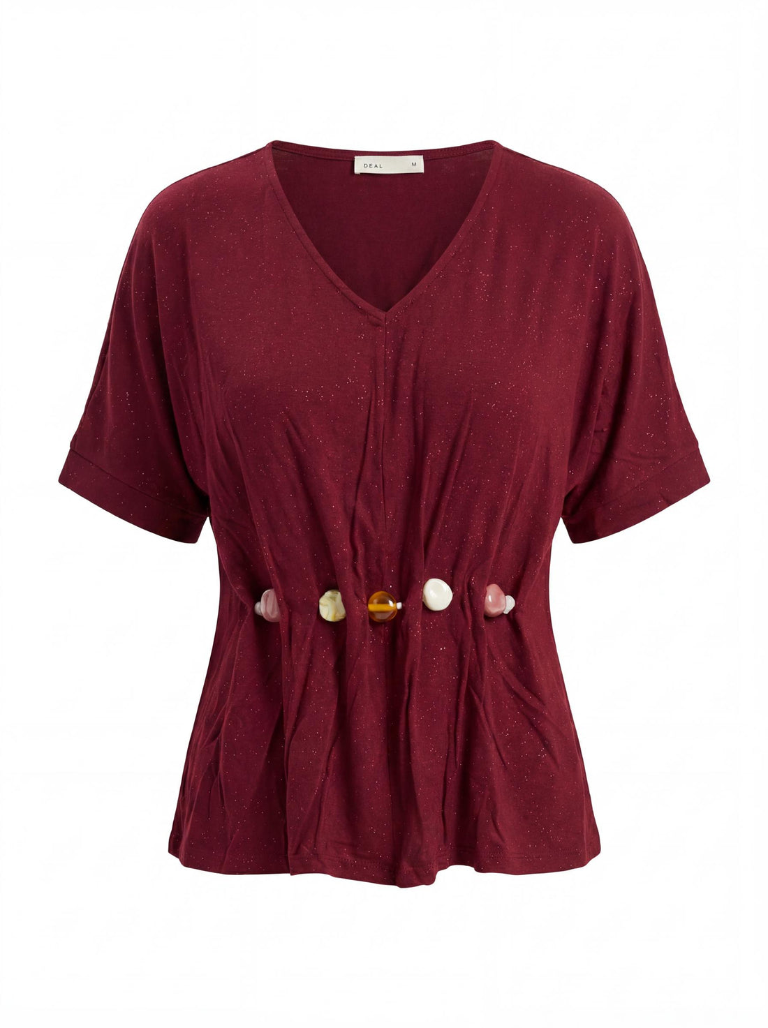 Women Embellished Waist V-Neck Top