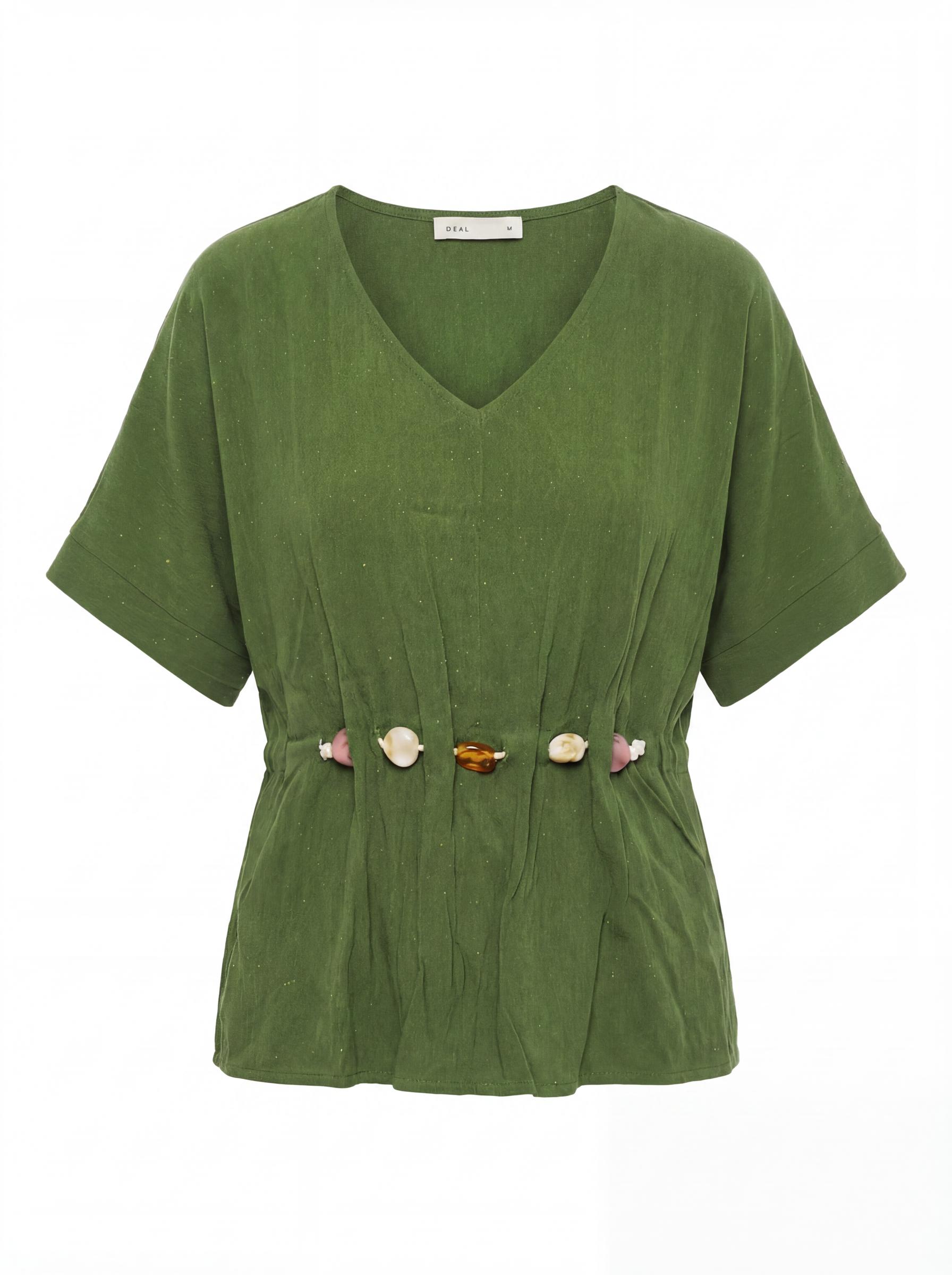 Women Embellished Waist V-Neck Top