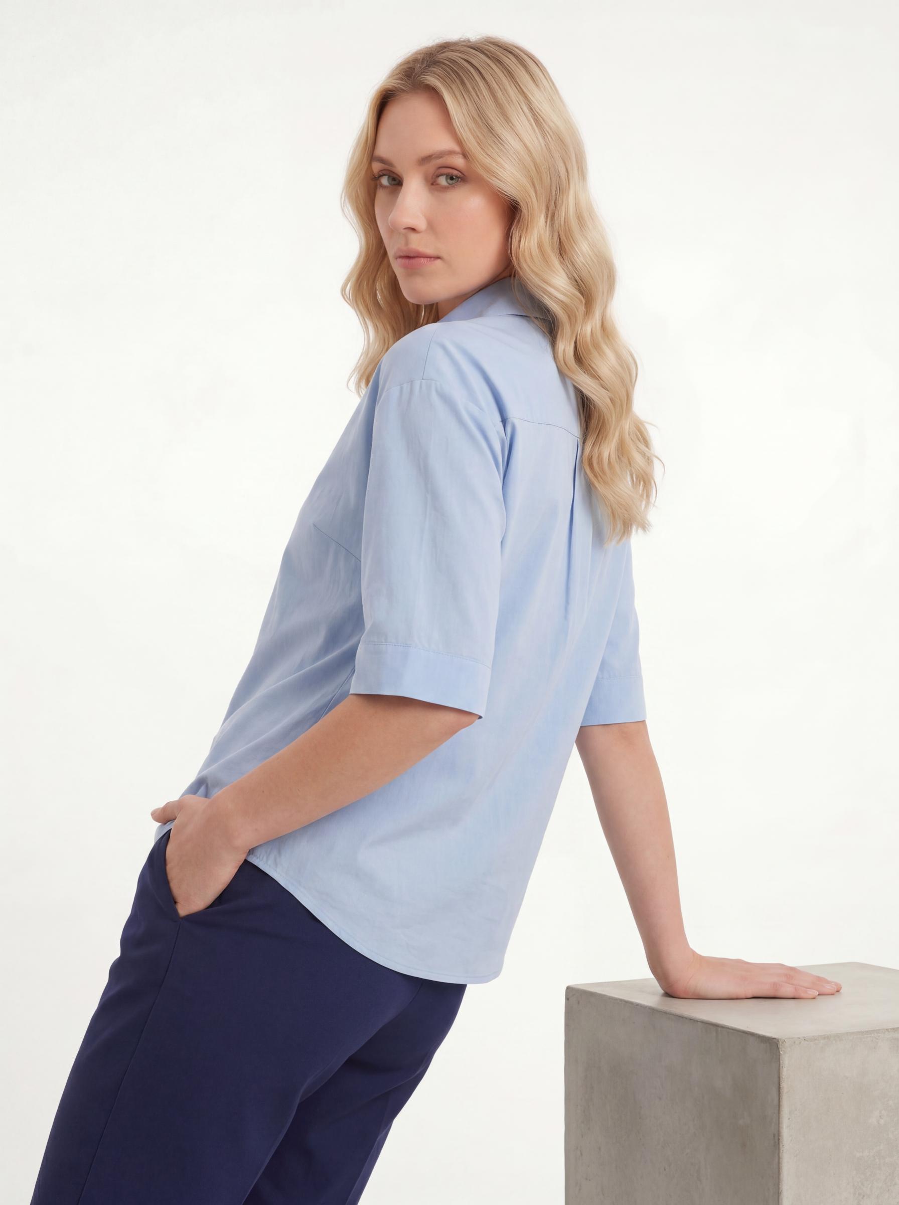 Women Pearl Button Oversized Shirt